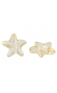 Glass bead 14mm Starfish - Light yellow